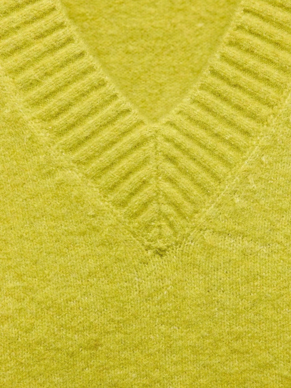 Zara Neon Yellow/Lime Green V-Neck Women’s Sweater